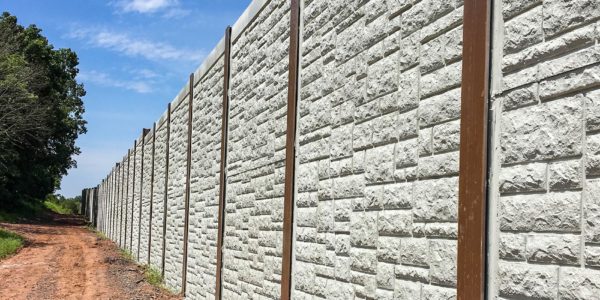 Noise wall on the Northeast Extension Project