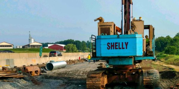 Shelly drill - noise wall - Northeast Extension Project